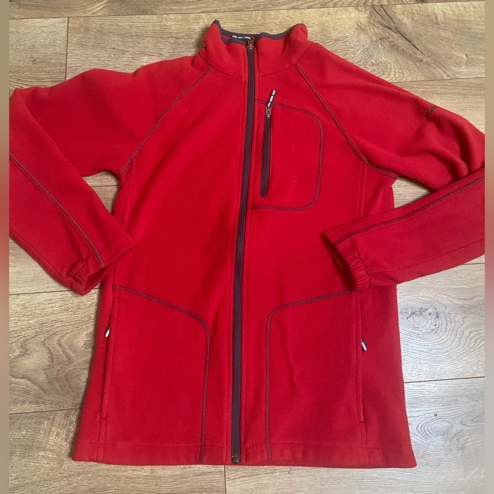 COLUMBIA Full-zip fleece Jacket red/boys youth size L/G